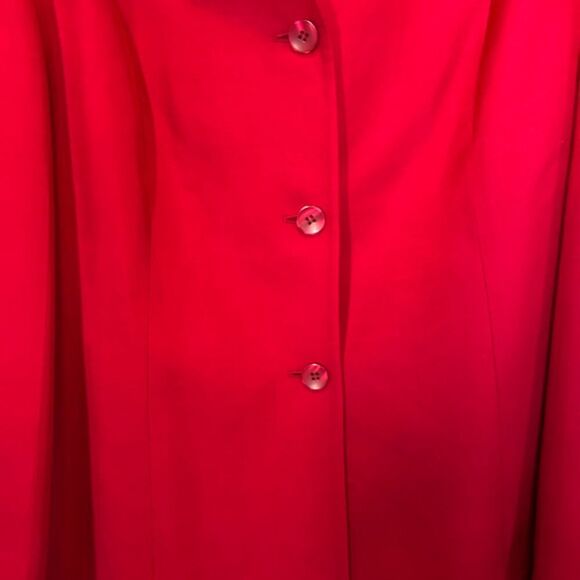 Talbots Satin Wool Fully lined 3 Button Red Blazer Sz 12 - Picture 7 of 10